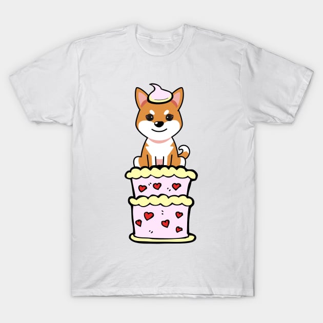 Orange dog Jumping out of a cake T-Shirt by Pet Station